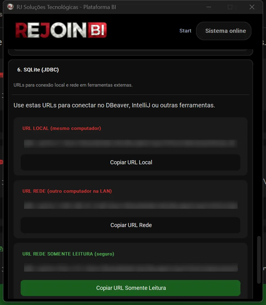 URLs JDBC Disponíveis