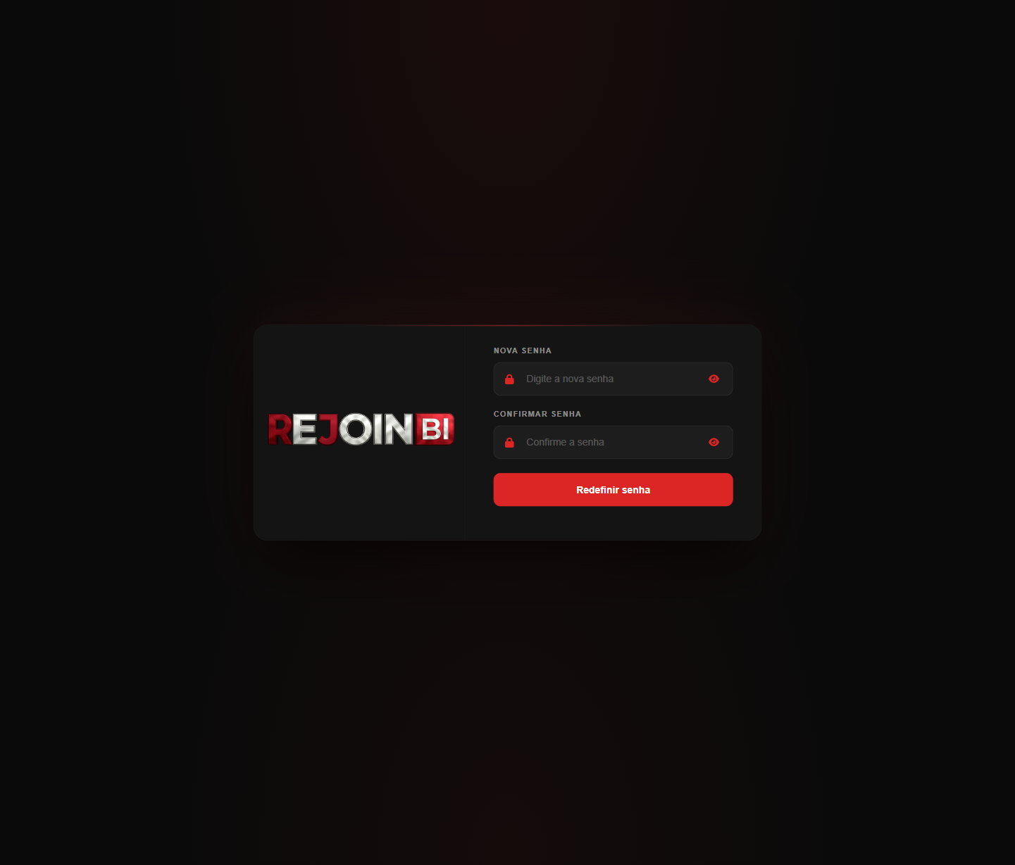 New password screen