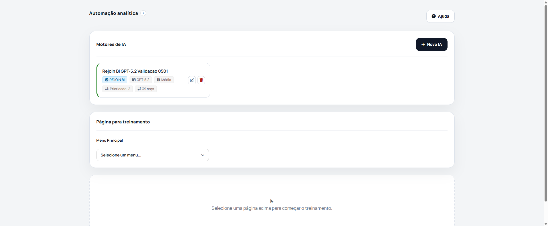 Visão geral da Configuração IA