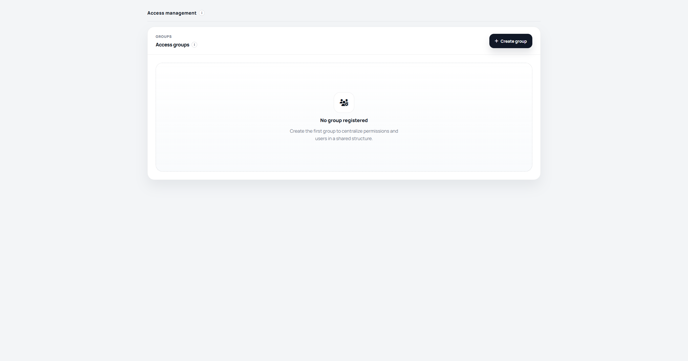 Manage Groups page overview